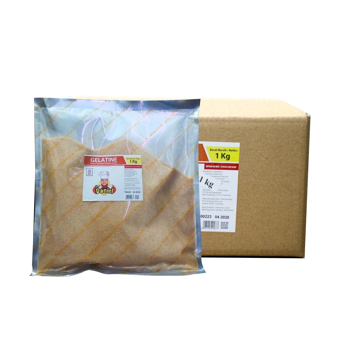 Chef Daniel Gelatine 150 bloom 5 x 1 Kg Bahan Kue