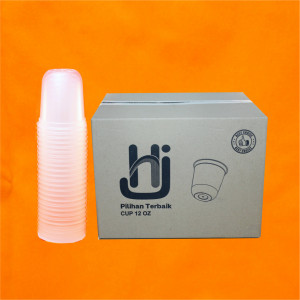 Gelas Plastik Cup Bening HJ 12 Oz 500 Pcs