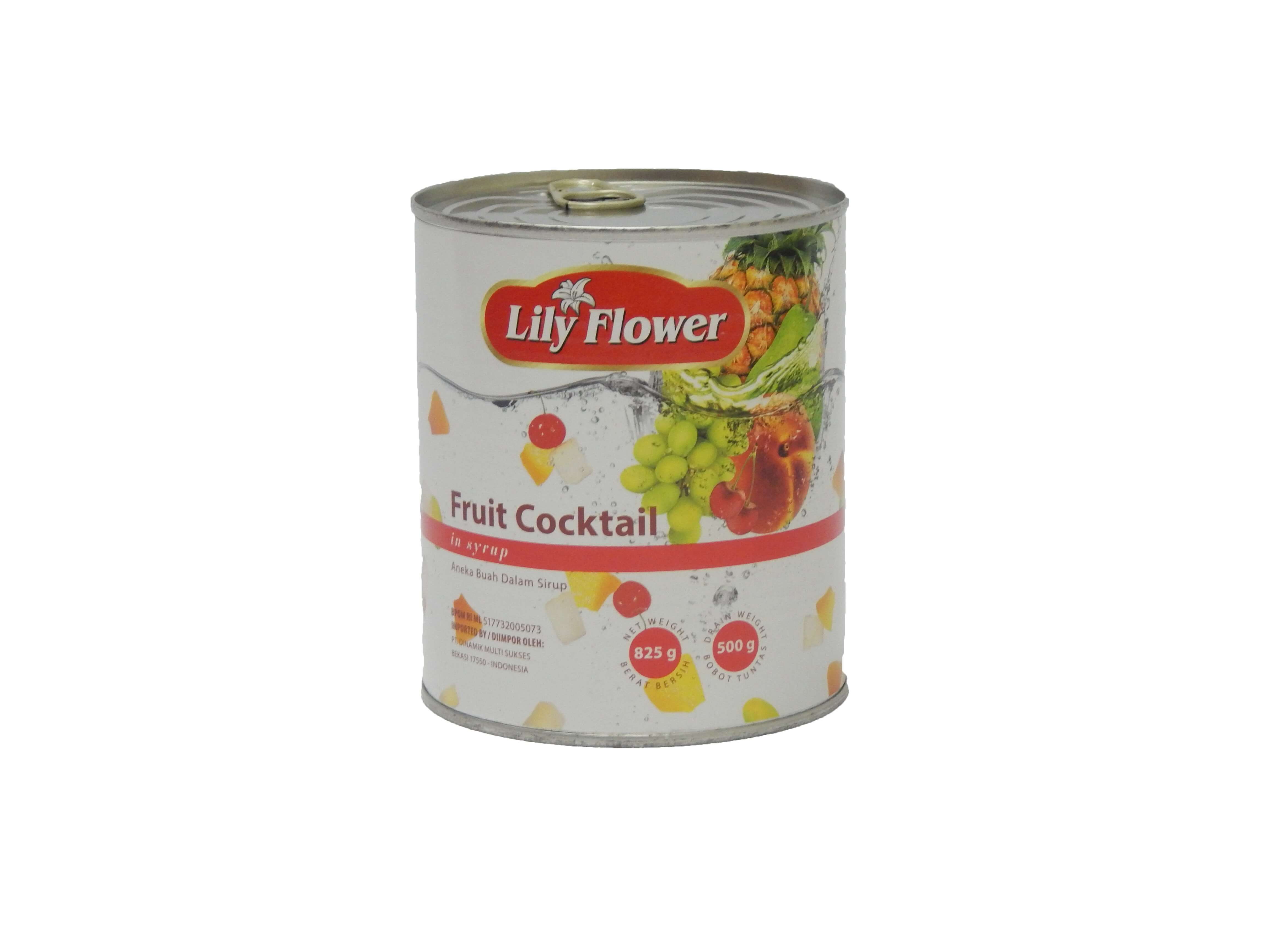 Jual Buah Kaleng Fruit Cocktail Lily Flower 12 x 825 gr Harga Murah